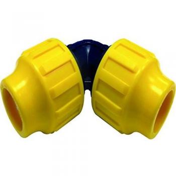 S&M Racor Codo 90º Igual Negro y Amarillo 5x10x10 cm