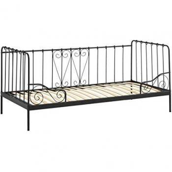 Cama juvenil de metal negra Alice 90x200 cm con somier incluido