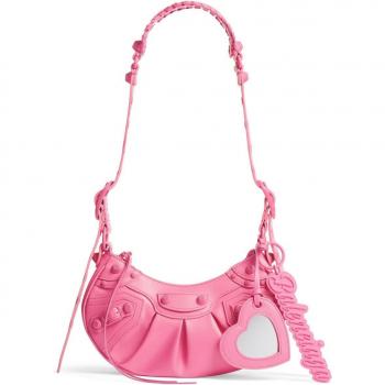 Balenciaga Women's Le Cagole XS Leather Shoulder Bag in Fuchsia | Size UNI | 6713092AAN65639
