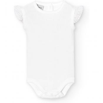 Pack de 2 bodys de bebé Babidu con tirante y puntilla en batista 1x1