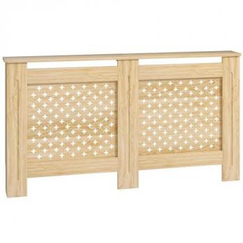 Cubre Radiador de MDF 152x19x82 cm en Color Roble para Salón, Dormitorio y Pasillo