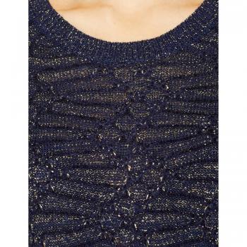 Filippa K Glitter Chenille R-Neck suéter, Azul