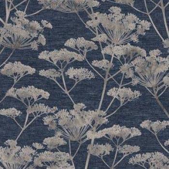Serene Seedhead Sapphire Removable Vinyl Wallpaper - 10m x 52cm