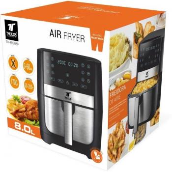 Freidora de Aire Suinga FR8080 1700W | 8 Litros | 12 Programas | Temperatura Ajustable de 60 a 200ºC | Fácil de Limpiar