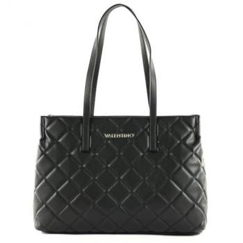 Valentino by Mario Valentino Black Polyethylene Tote Bag with Zipper, Female, Size: ONE SIZE, 39.5 cm Laptop Compartment