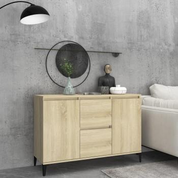 Aparador de madera contrachapada color roble Sonoma 104x35x70 cm