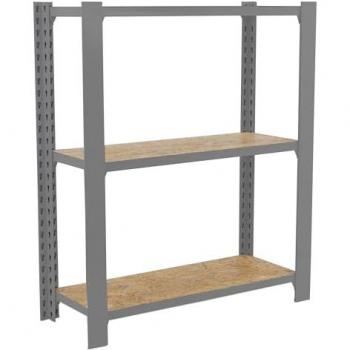 Estantería Oficina Simon Rack OFFICLICK 3/300 Wood, 1000x800x300 mm, 3 Alturas, Madera OSB, Estilo Industrial, Gris/OSB