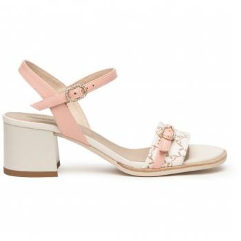 Sandalias Mujer Nero Giardini E410430D Beige con Hebilla y Strass
