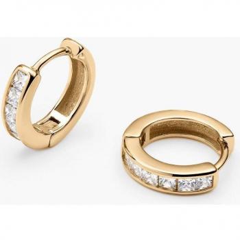Pendientes aros Miami de Plata de Ley 925 y baño de oro 18k