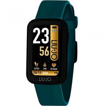 Reloj Inteligente para Mujer LIU JO SWLJ035 - Acero y Silicona Negra y Verde, 23x43mm