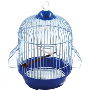 Jaula para pájaros con comederos, palos y columpios Azul 23*37.5CM