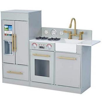 Teamson Kids Chelsea Large Wooden Kitchen Toy Kitchen For Kids With Ice Maker UK-TD-12302A