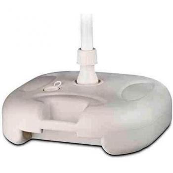 Base de Parasol Rellenable con Agua y Arena, Soporte para Palos de 25-32 mm, 43x43 cm, Gris Claro