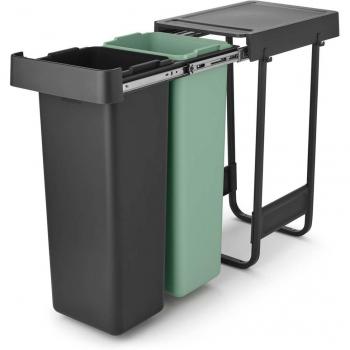 Brabantia Sort and Go 2 Sections 2 x 30L Bin Jade Green