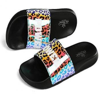 AXBOXING Chanclas Mujer Deslumbrantes/Leopardo/Dorado Sandalias Verano Piscina Playa Interior Al Aire Libre Tamaño 36-41