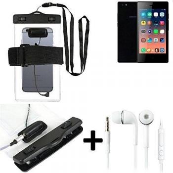 Estuche estanco al agua con entrada de auriculares para Siswoo A5 + auricular incluido, transparente | Trotar bolsa de playa al aire libre caja brazalete del teléfono caso de cáscara bajo playa - K-S_Trade