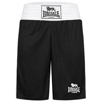 Lonsdale Pantalones Cortos de Boxeo Amateur para Hombre, color negro y blanco, tallas disponibles XXS, 2XS y XXL