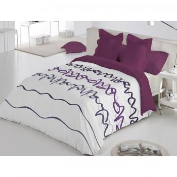 Reig Martí Oleo - Juego de funda nórdica estampada, 3 piezas, para cama de 135 cm, color morado