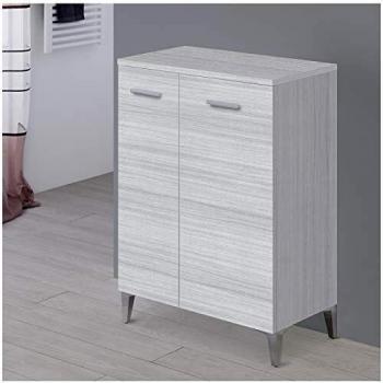 Mueble Multiuso de Baño 60x34 cm Gris con Puertas Reversibles Desya