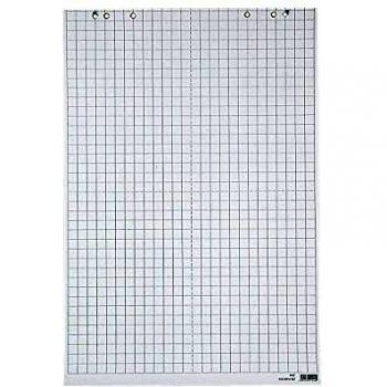 Bloc de papel para flipchart Landré, 20 hojas, cuadrícula 25 mm, 80 g/m², 68x99 cm, paquete de 5