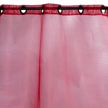 Cortina de Voile con Ojetes Color Burdeos - THE DECO FACTORY - FEERIE - Unicolor - Sintético - 110 x 250 cm