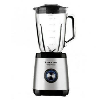 Taurus Optima 1300 Batidora de Vaso, 1300W, Acero Inoxidable, Jarra 1.5L, 2+1 Velocidades
