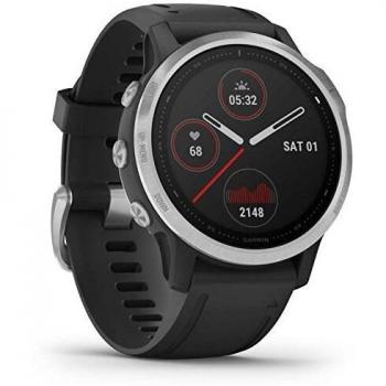 Garmin fēnix ​​6S - Reloj GPS multideporte definitivo con sensores, VO2 Max,frecuencia cardíaca, carga de entrenamiento, Plateado con correa negra