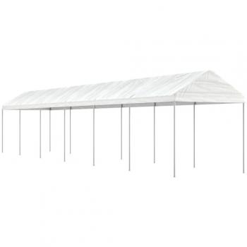Cenador Gazebo con Tejado Blanco 13,38x2,28x2,69 m en Polietileno