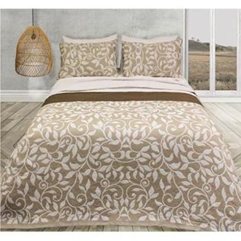 Colcha Salerno Beige 135 cm - Colcha Suave y Elegante