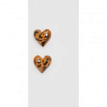 Stradivarius Brown Heart Earrings OS