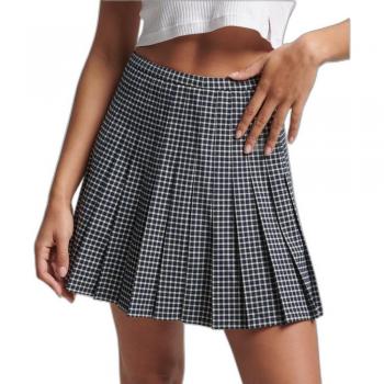 Superdry Women's Vintage Pleated Mini Skirt, Micro Check