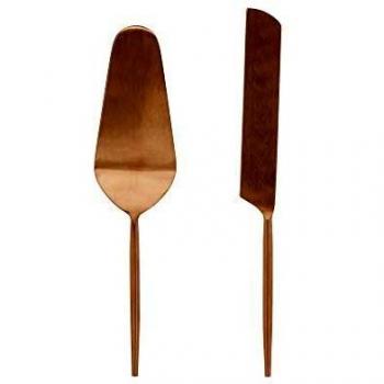Kave Home - Set Kelda de 2 Cubiertos para Pastel Cobre