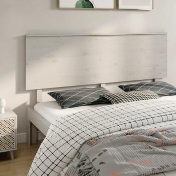 Cabecero de cama blanco 184x6x82,5 cm madera maciza de pino