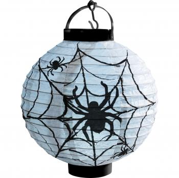 Smiffy's-48290 Farol De Papel con Luz Led, Color Negro/Blanco, Tamaño único