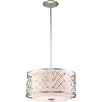 Elstead Ziggy Lámpara colgante mediana cilíndrica de 2 luces, Ø 40 cm, lacado en plata
