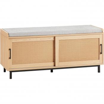 Banco Zapatero SoBuy FSR154-N con 2 puertas, dimensiones 110 x 40 x 49 cm, aglomerado marrón