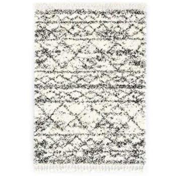 vidaXL Alfombra Bereber Peluda PP Color Arena/Beige 160x230cm Decoración Hogar Flequillos Hechos a Mano Tradicional Moderna Elegante Suave Duradera