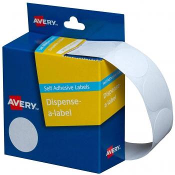 Avery 937202 Circle Dispenser Labels - 24mm Diameter, Removable White, 550 Labels Per Roll
