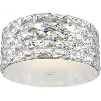 Plafón de diseño Aruba Chrome 4 bombillas 19cm empotrado LED de cristal cromado