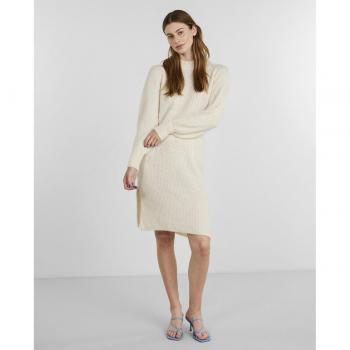 Yas Vestido midi manga larga cuello redondo