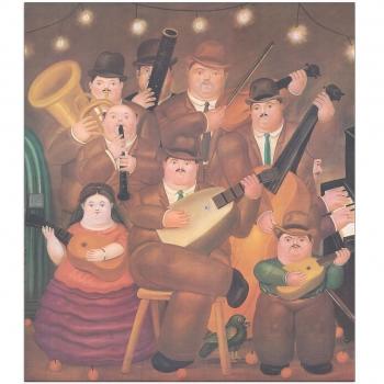 Artopweb Panel Decorativo con Diseño Botero Los Musicos, Madera, Multicolor, 74x3x85 cm