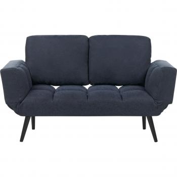 Sofá cama minimalista azul oscuro Brekke con reposabrazos ajustables