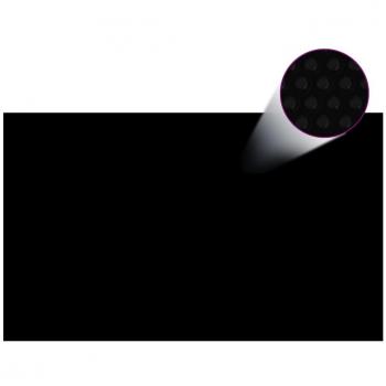 Cubierta de piscina rectangular PE negro 1000x600 cm