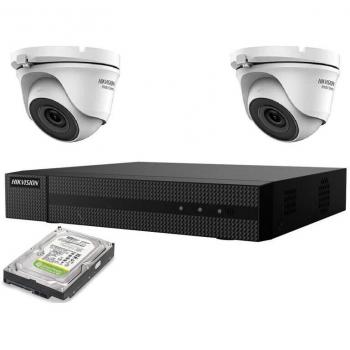 Kit de Videovigilancia IP PoE 2 MPX con 2 Cámaras HD y Disco Duro de 2TB Hikvision