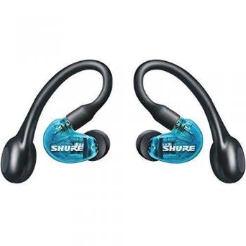 SHURE AONIC 215 - Auriculares inalámbricos, True Wireless Earbuds, bajos profundos, Bluetooth 5, sobre la oreja, estuche de transporte con función de carga, Azul
