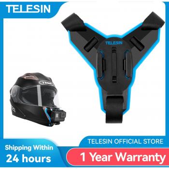 Correa de Montaje para Casco de Motocicleta TELESIN Soporte Frontal para GoPro Hero y DJI Osmo Action