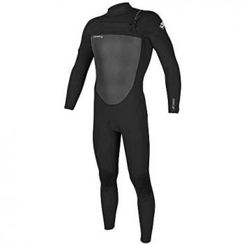 O'Neill Epic 4/3mm Chest Zip Wetsuit - Traje neopreno con cremalleras en el pecho, color negro intenso y gris oscuro, talla XXL, características: Seamless Paddlezones, Fluidflex Firewall,