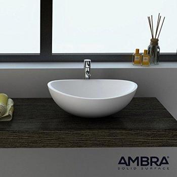 Lavabo sobre encimera Ovalado Solid Surface 42 cm AMBRA