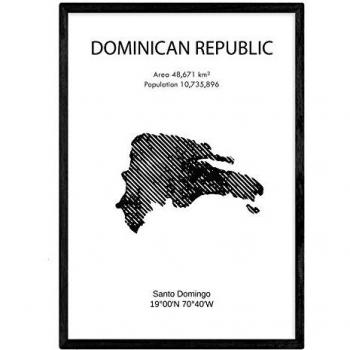 Póster de República Dominicana - Lámina A4 de Países y Continentes del Mundo - Arte de Pared Decorativo