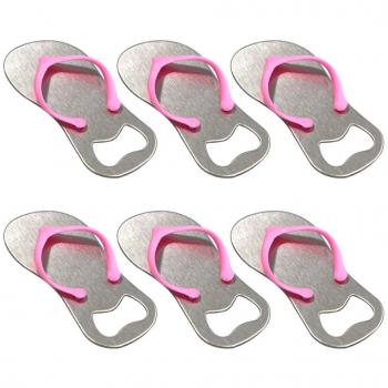Lenhart Pack de 6 Boda favorece el regalo Pop la Parte Superior Flip-Flop abridor de botellas abrebotellas de vino rosa